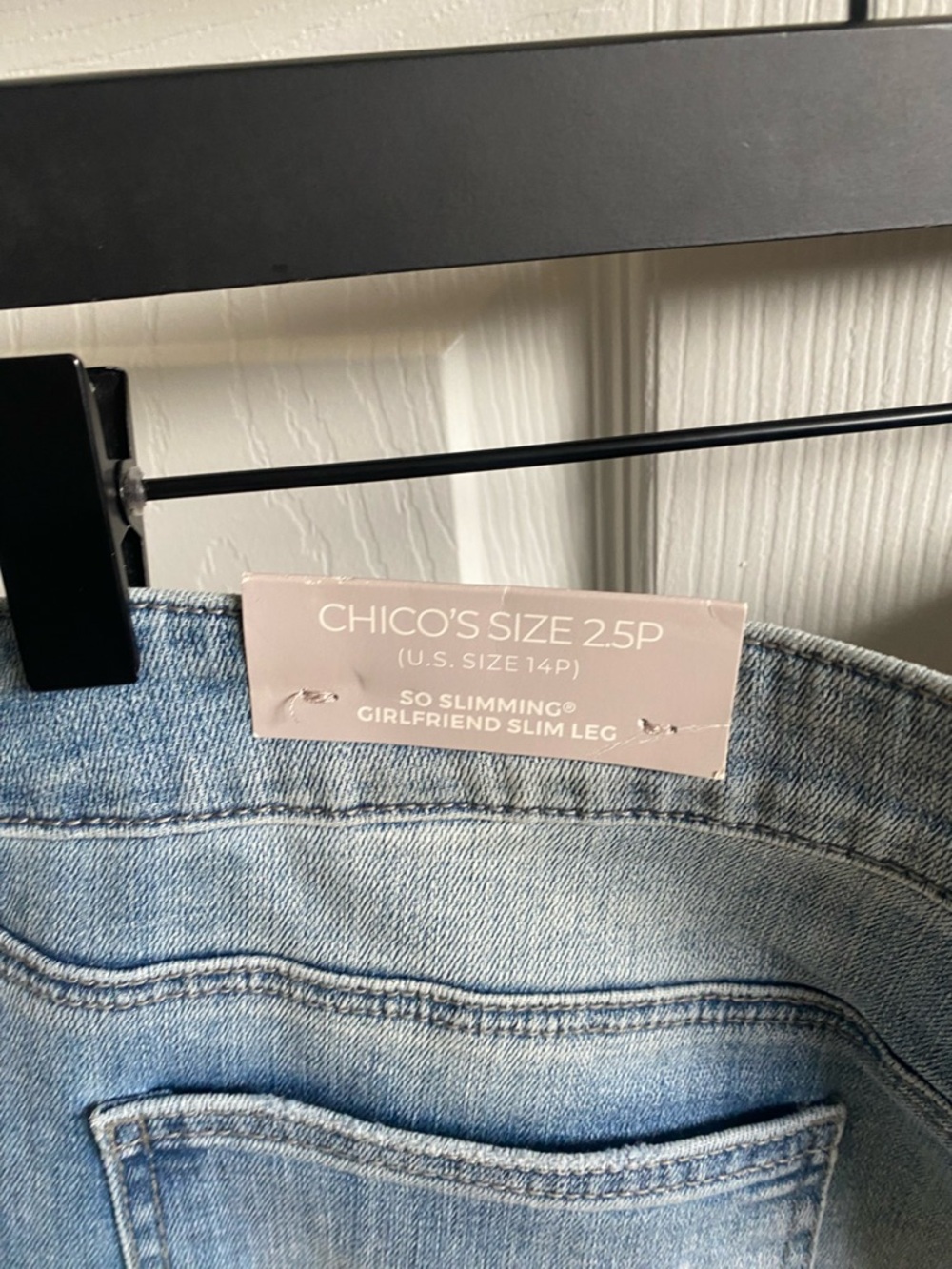 Chicos Light Wash Cropped Jeans with Embroidered Fringe Hem - Picture 4 of 4